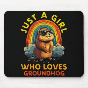 Tapis De Souris Drôle Juste Une Fille Qui Aime Les Marmottes Joyeu