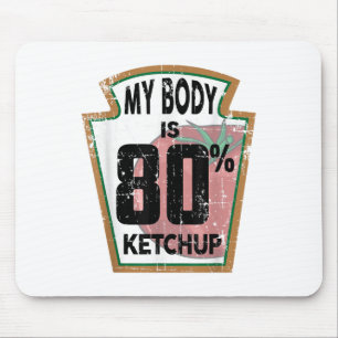 Tapis De Souris Drôle Ketchup Lover à thème Sauce tomate Foodie Jo