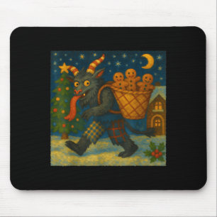 Tapis De Souris Drôle Krampus Pain d'épice Nuit Festif Effrayant H