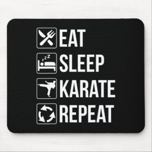 Tapis De Souris Drôle Manger Sleep Karate Répéter 1