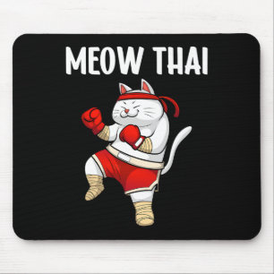 Tapis De Souris Drôle Meow Thai Design Pour Hommes Femmes Muay Tha