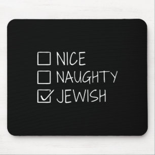 Tapis De Souris Drôle Nice Naughty Juif Pour Hanoukka Hébreu Chri