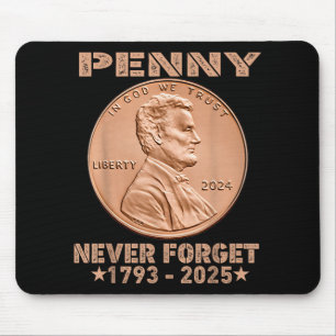 Tapis De Souris Drôle N'Oubliez Jamais Penny Coin 1 Cent Retro 202
