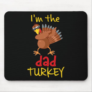 Tapis De Souris Drôle Papa Turquie Correspondant Groupe Famille Th