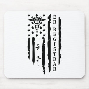 Tapis De Souris Drôle Patriotique Er Registraire Infirmière Cadeau
