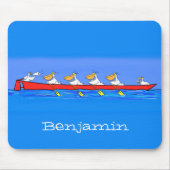 Tapis De Souris Drôle pélicans rameurs dessin animé (Devant)