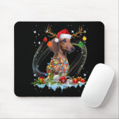 Tapis De Souris Drôle Père Noël Dachshund Reindeer Noël clair (Avec souris)