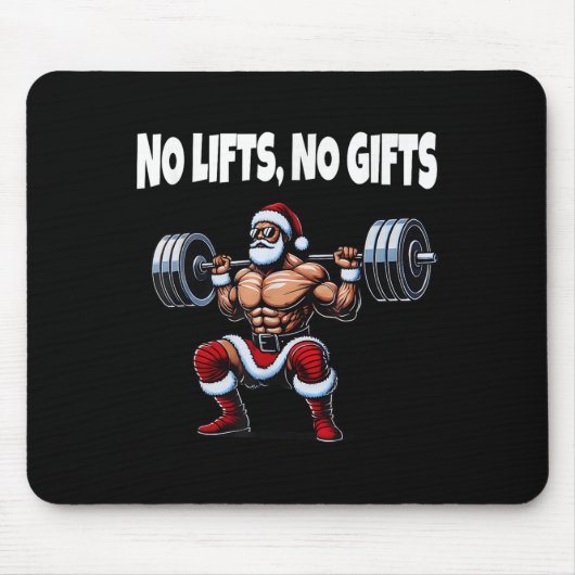Tapis De Souris Drôle Père Noël Gym Lifting Swole Père Noël mauvai (Devant)