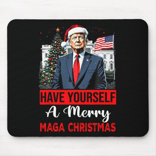 Tapis De Souris Drôle Père Noël Trump S'Est Joyeux Noël (Devant)