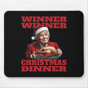 Tapis De Souris Drôle Père Noël Trump vainqueur du dîner de Noël X