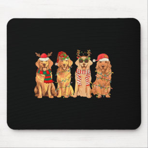 Tapis De Souris Drôle Père Noël Vintage Chien Retriever Doré Noël