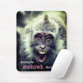 Tapis De Souris Drôle photo de singe macaque (Avec souris)