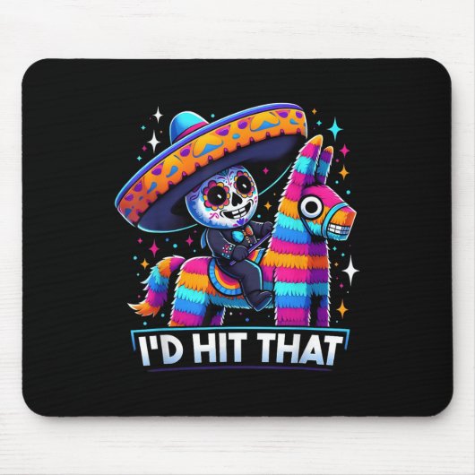 Tapis De Souris Drôle Pinatas Du Parti Mexicain J'Ai Touché Ce Cin (Devant)