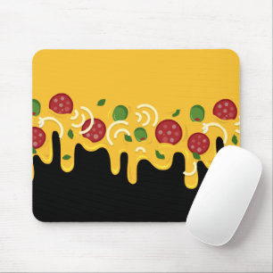 Tapis De Souris Drôle Pizza au Fromage Rétro Coulant Keto Party