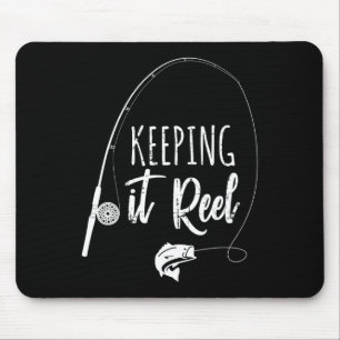 Tapis De Souris Drôle Pole de pêche le gardant Reel Joke Cadeau