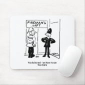 Tapis De Souris Drôle pompier et dessin de policier (Avec souris)