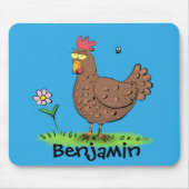 Tapis De Souris Drôle poulet rustique illustration (Devant)
