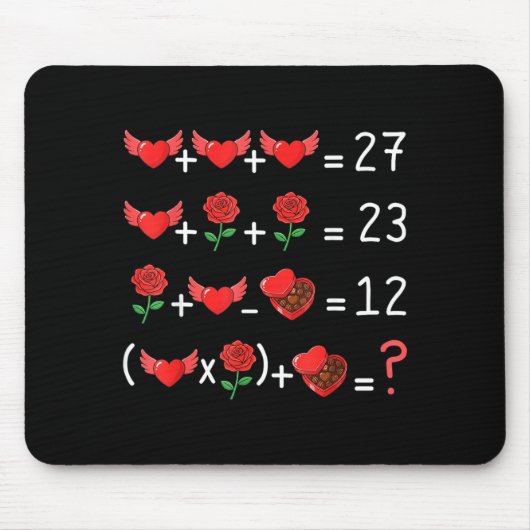 Tapis De Souris Drôle professeur de maths 67 Saint-Valentin Profes (Devant)