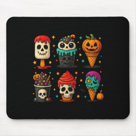 Tapis De Souris Drôle Psicle Été Horreur Halloween crème glacée Su (Devant)