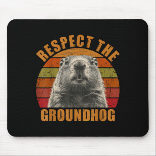 Tapis De Souris Drôle Rétro Vintage Jour de la marmotte 2025 Respe