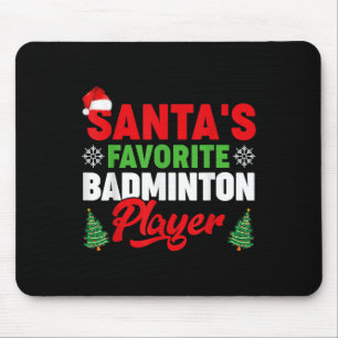 Tapis De Souris Drôle Santas Favori Joueur de badminton Noël