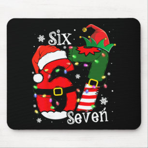 Tapis De Souris Drôle Six Sept 67 Mème 6 7 Elf Père Noël Noël Pa