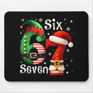 Tapis De Souris Drôle Six Sept 67 Mème 6 7 Elf Santa Noël Pa