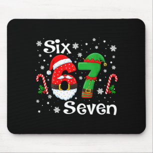 Tapis De Souris Drôle Six Sept 67 Mème 6 7 Elfe Père Noël Noël Pa