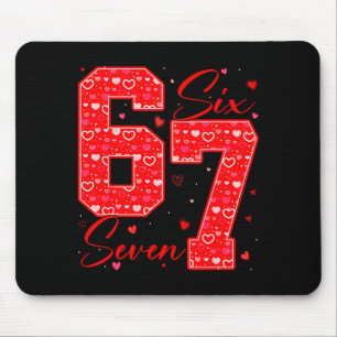 Tapis De Souris Drôle Six Sept 6 7 Mème Cœurs Cupidon Saint Valent