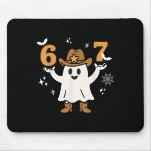 Tapis De Souris Drôle Six Sept 6 7 Mème Cowboy Fantôme Halloween C