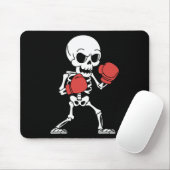 Tapis De Souris Drôle Skeleton Boxe Halloween Éffrayant Boxe (Avec souris)