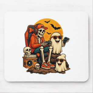 Tapis De Souris Drôle Skeleton jeu vidéo Halloween jeu Gamer B