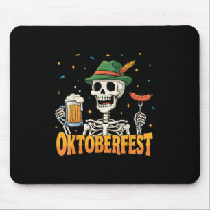 Tapis De Souris Drôle Squelette Boire Allemand Bière Hommes Femmes
