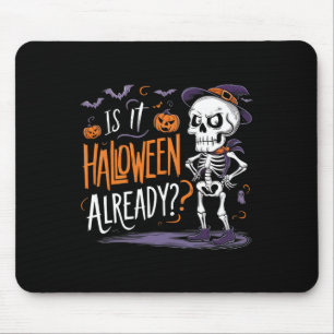 Tapis De Souris Drôle Squelette Éffrayant Fantôme Est-Il Halloween