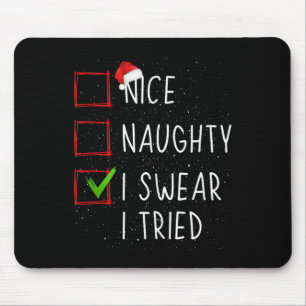 Tapis De Souris Drôle Sympa Moche Je Jure J'ai Essayé Mignon Noël 