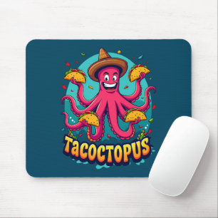 Tapis De Souris Drôle Taco Octopus Cartoon Alimentation Pun
