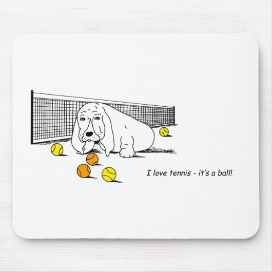 Tapis De Souris Drôle Tennis Jouer Basset Hound Mouse Pad (Devant)