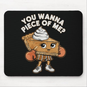 Tapis De Souris Drôle Thanksgiving Boxe Citrouille Pie You Wanna P