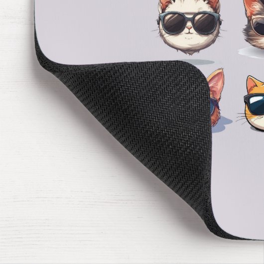 Tapis De Souris Drôle Thème Chat Dans Mousepad Violet Léger (Coin)