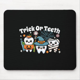 Tapis De Souris Drôle Trick Ou Dents Halloween Dental Hygiéniste O