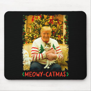 Tapis De Souris Drôle Trump Noël Amoureux des Chats Meowy Catmas C