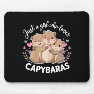Tapis De Souris Drôle Une fille qui aime les capybaras Cool Capyba