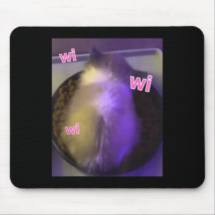 Tapis De Souris Drôle Wi Wi Wi Wi Chat Kitten Manger Mème Gen Z Hu