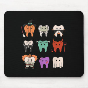 Tapis De Souris Drôles de créatures d'hygiène dentaire mignonnes É