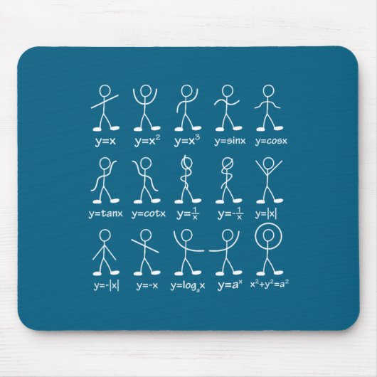 Tapis De Souris Drôles de figures bâtonnets de graphique de maths (Devant)