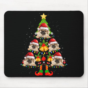 Tapis De Souris Drôles de lumières de Noël de Spaniel Tibétain Arb