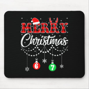 Tapis De Souris Drôles Six Sept Joyeux Noël Pyjamas Carreaux Rouge