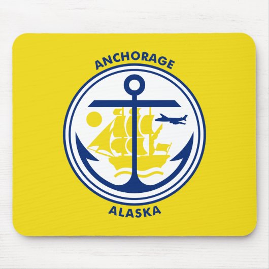 Tapis de souris du drapeau d'Anchorage, Alaska (Devant)