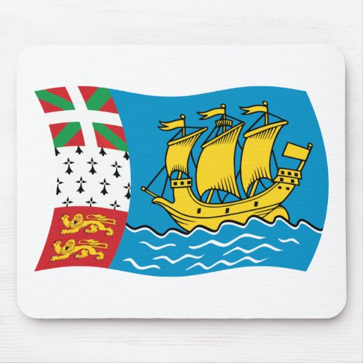 Tapis de souris du drapeau de Saint-Pierre-et-Miqu (Devant)