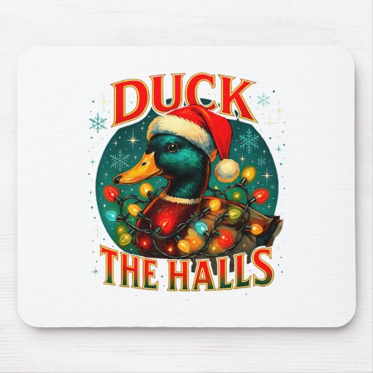 Tapis De Souris Duck The Halls Funny Christmas Lights Hunting Seas (Devant)